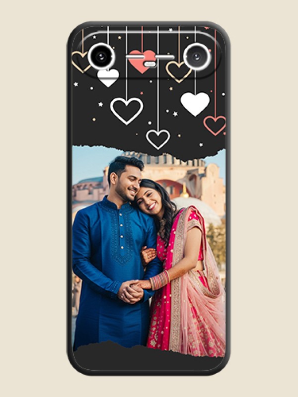 Custom Love Hangings with Splash Wave Picture On Space Black Custom Soft Matte Mobile Back Cover - Tecno Pova Slim 5G