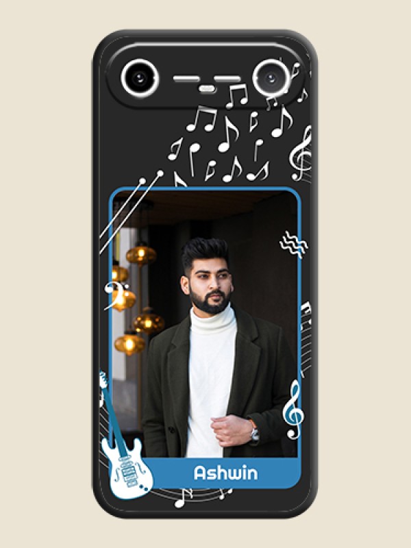 Custom Musical Theme Design with Text on Photo On Space Black Custom Soft Matte Mobile Back Cover - Tecno Pova Slim 5G