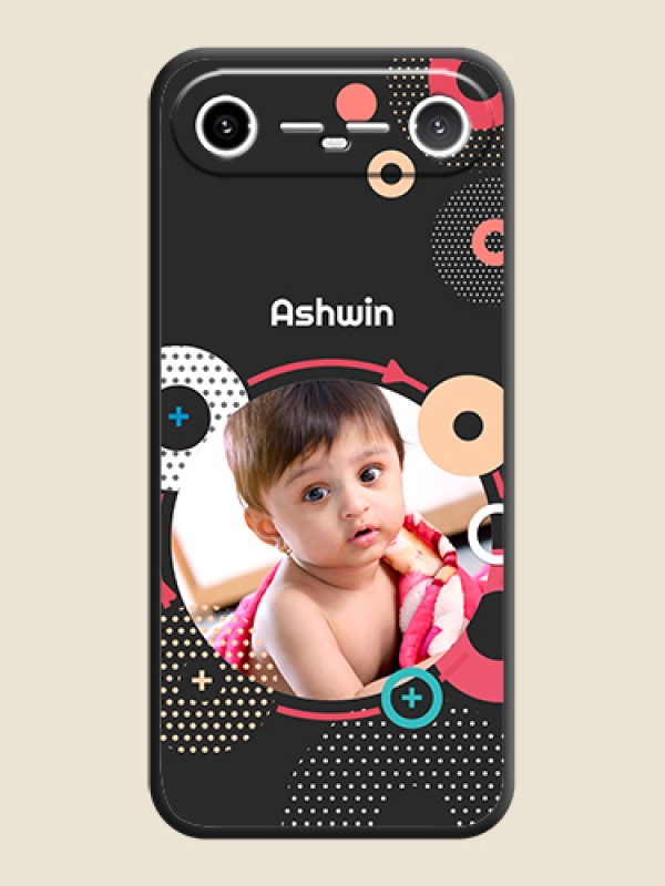 Custom Multicoloured Round Image On Space Black Custom Soft Matte Mobile Back Cover - Tecno Pova Slim 5G