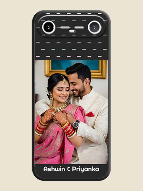 Custom Line Pattern Design with Text On Space Black Custom Soft Matte Mobile Back Cover - Tecno Pova Slim 5G