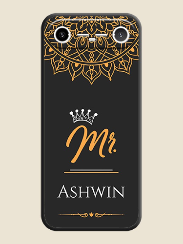 Custom Mr Name with Floral Design On Space Black Custom Soft Matte Mobile Back Cover - Tecno Pova Slim 5G