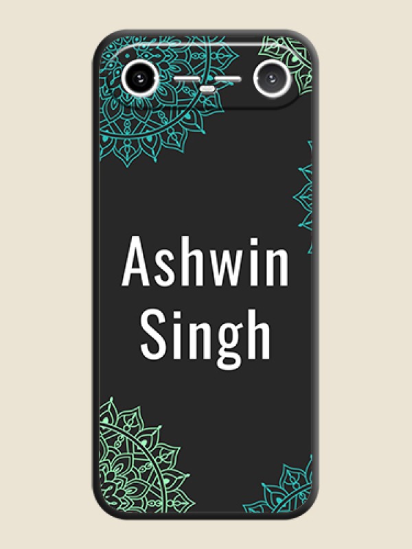 Custom Your Name with Floral Design On Space Black Custom Soft Matte Mobile Back Cover - Tecno Pova Slim 5G