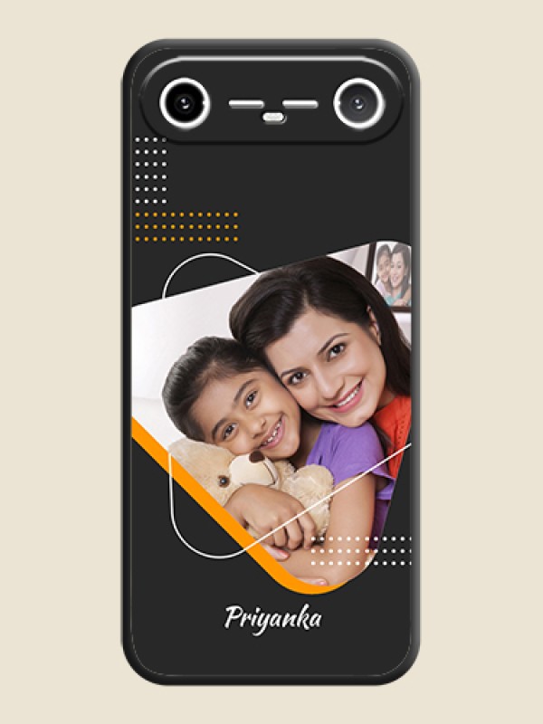 Custom Yellow Triangle on Photo On Space Black Custom Soft Matte Mobile Back Cover - Tecno Pova Slim 5G