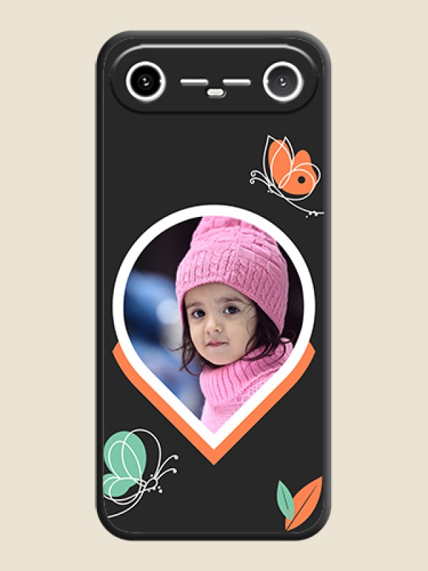 Custom Upload Pic With Simple Butterly Design On Space Black Custom Soft Matte Mobile Back Cover - Tecno Pova Slim 5G
