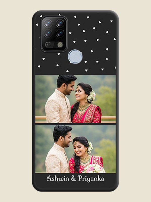Custom Miniature Love Symbols with Name on Space Black Custom Soft Matte Back Cover - Tecno Pova