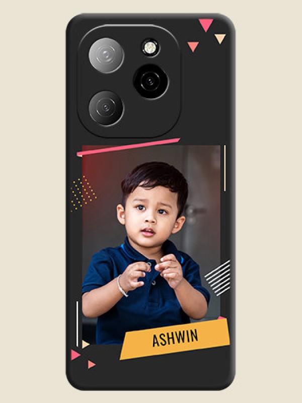 Custom Photo Frame with Triangle Small Dots on Photo On Space Black Custom Soft Matte Mobile Back Cover - Spark 20 Pro 5G