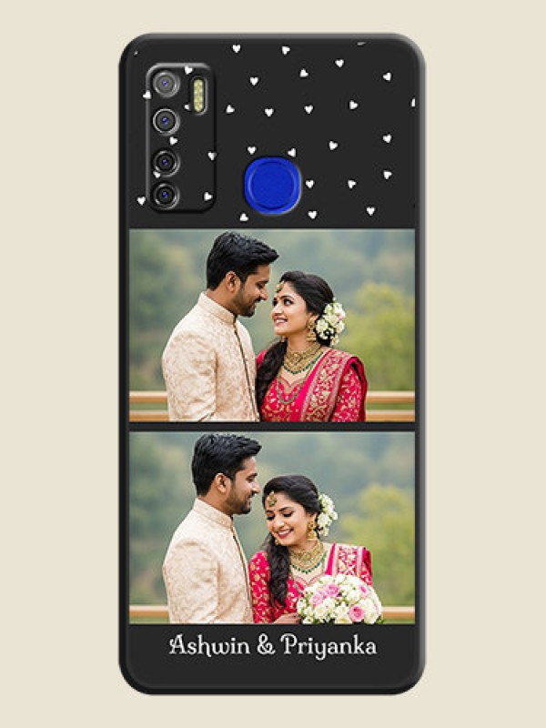 Custom Miniature Love Symbols with Name on Space Black Custom Soft Matte Back Cover - Tecno Spark 5 Pro