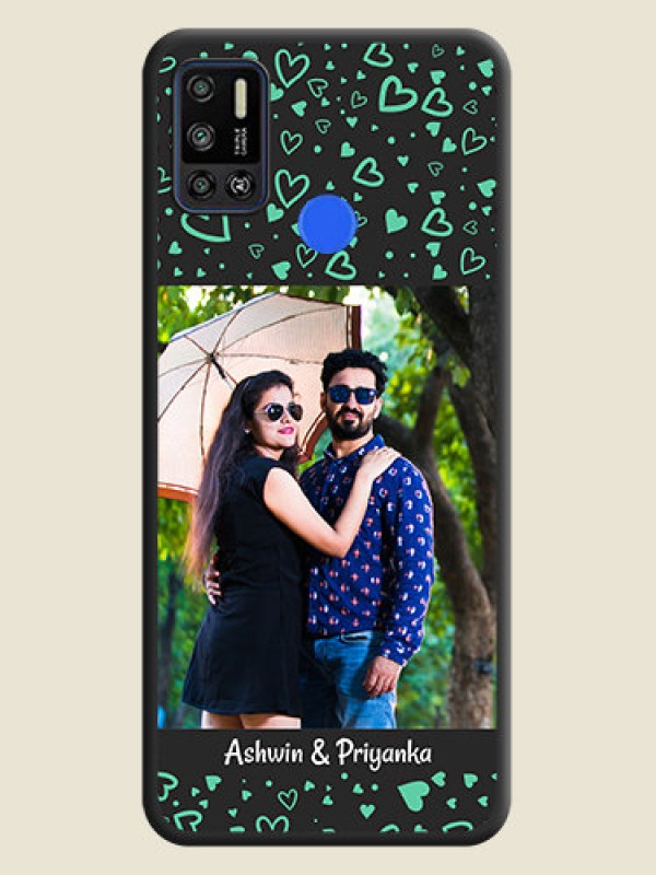 Custom Sea Green Indefinite Love Pattern on Photo on Space Black Soft Matte Mobile Cover - Tecno Spark 6 Air
