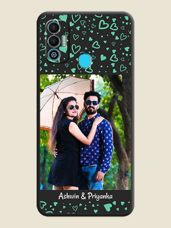 Custom Sea Green Indefinite Love Pattern on Photo on Space Black Soft Matte Mobile Cover - Tecno Spark 7T