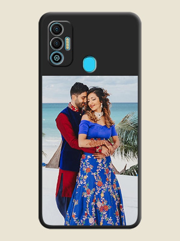 Custom Image Upload With Space Black Color On Custom Soft Matte Mobile Back Cover - Tecno Spark 7T