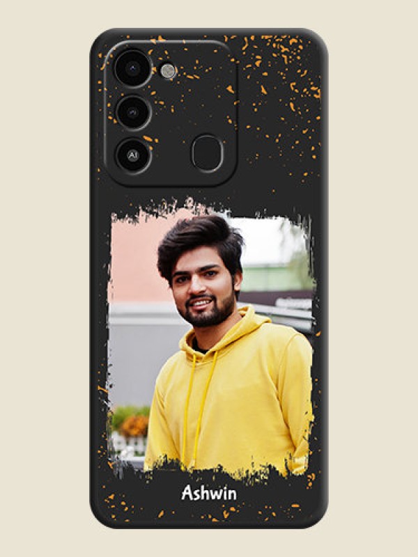 Custom Spray Free Design on Photo on Space Black Soft Matte Phone Cover - Tecno Spark 8C