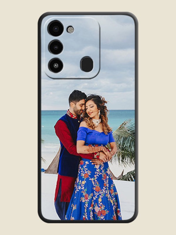 Custom Full Single Pic Upload On Space Black Personalized Soft Matte Phone Covers -Tecno Spark 8C