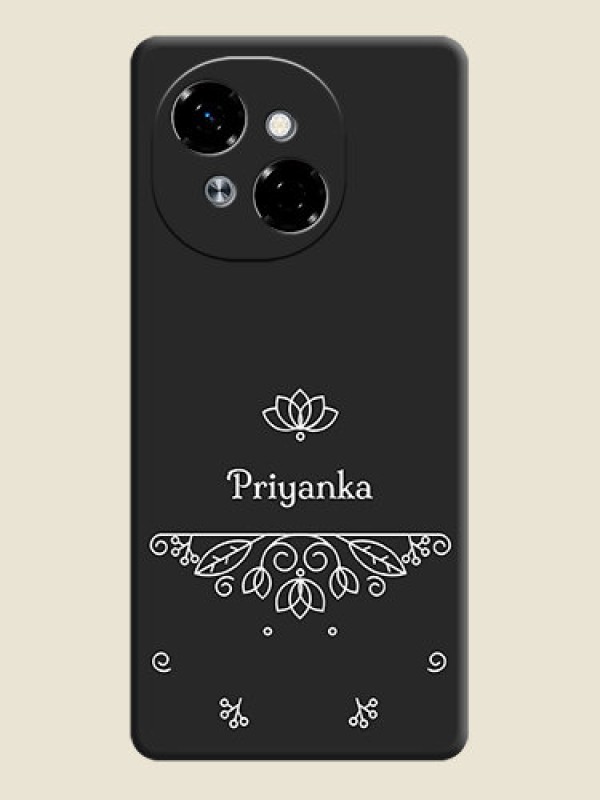 Custom Lotus Garden Custom Text On Space Black Custom Soft Matte Mobile Back Cover - Spark Go 1
