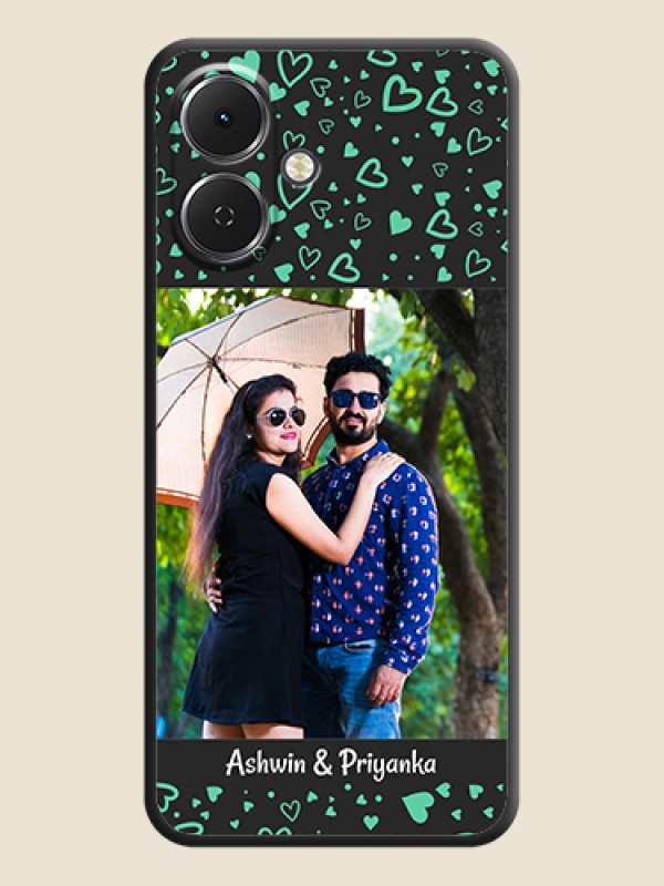 Custom Sea Green Indefinite Love Pattern on Photo On Space Black Custom Soft Matte Mobile Back Cover - Tecno Spark Go 2
