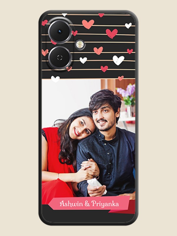 Custom Love Pattern with Name on Pink Ribbon on Photo On Space Black Custom Soft Matte Mobile Back Cover - Tecno Spark Go 2