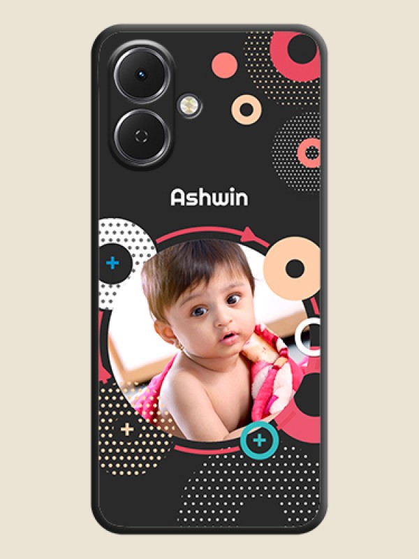 Custom Multicoloured Round Image On Space Black Custom Soft Matte Mobile Back Cover - Tecno Spark Go 2