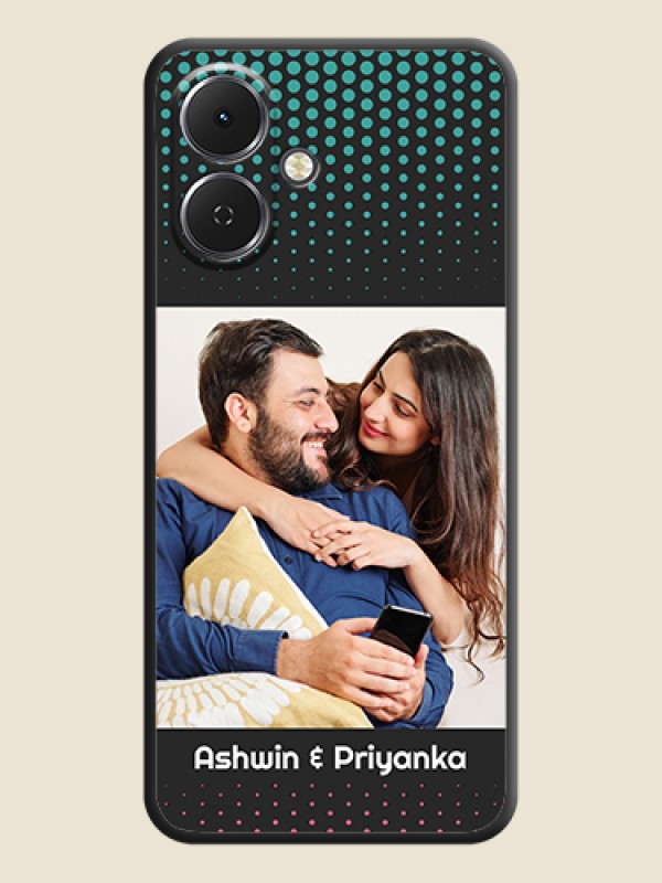 Custom Faded Dots with Grunge Photo Frame and Text On Space Black Custom Soft Matte Mobile Back Cover - Tecno Spark Go 2