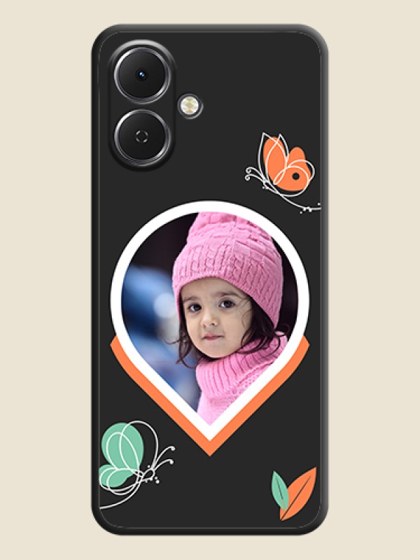 Custom Upload Pic With Simple Butterly Design On Space Black Custom Soft Matte Mobile Back Cover - Tecno Spark Go 2