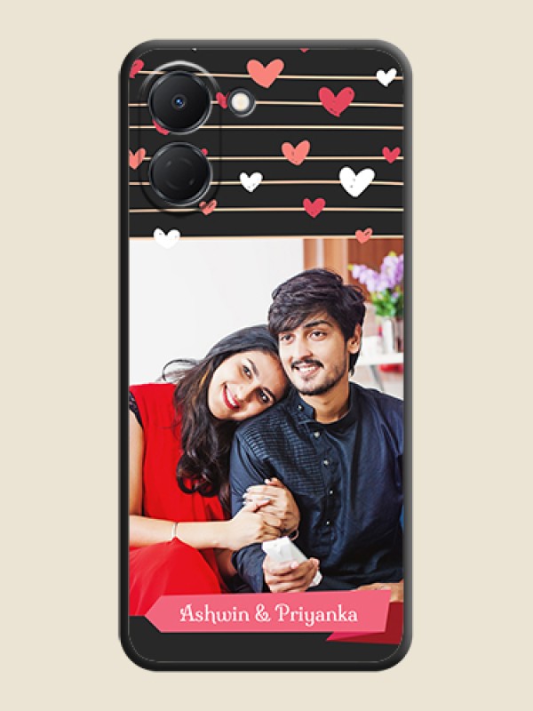 Custom Love Pattern with Name on Pink Ribbon on Photo On Space Black Custom Soft Matte Mobile Back Cover - Tecno Spark Go 3