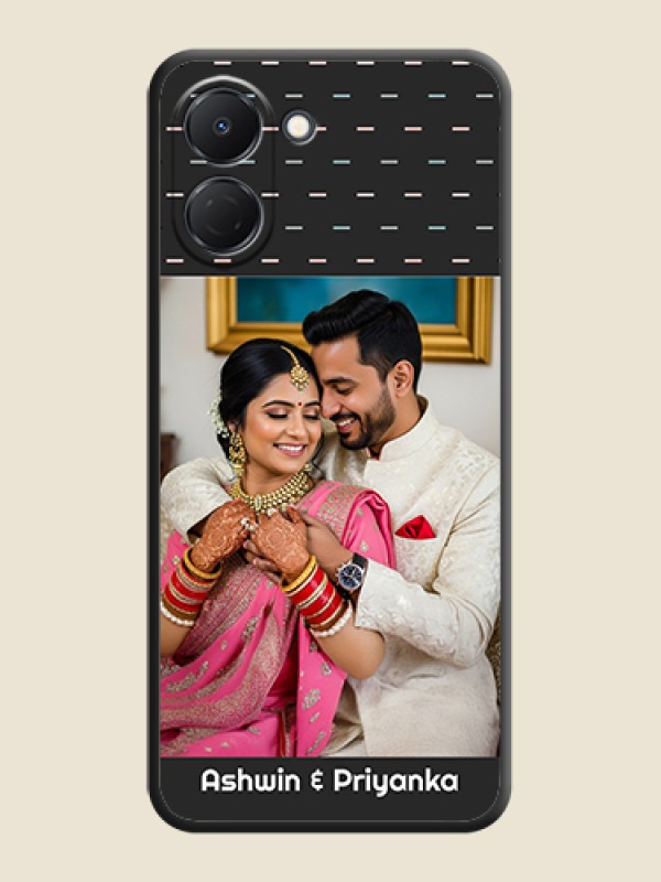 Custom Line Pattern Design with Text On Space Black Custom Soft Matte Mobile Back Cover - Tecno Spark Go 3