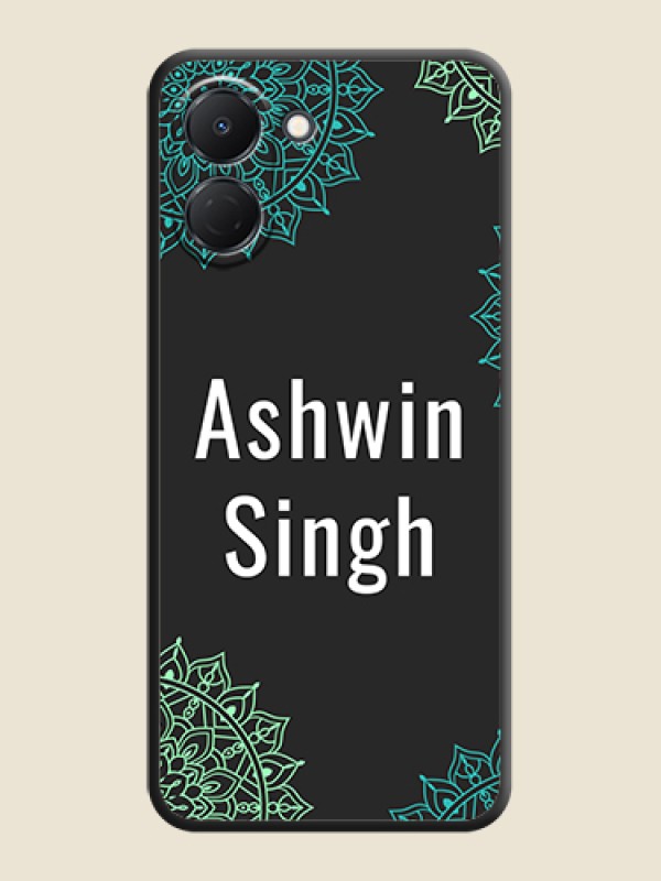 Custom Your Name with Floral Design On Space Black Custom Soft Matte Mobile Back Cover - Tecno Spark Go 3