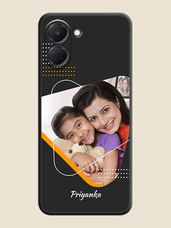 Custom Yellow Triangle on Photo On Space Black Custom Soft Matte Mobile Back Cover - Tecno Spark Go 3