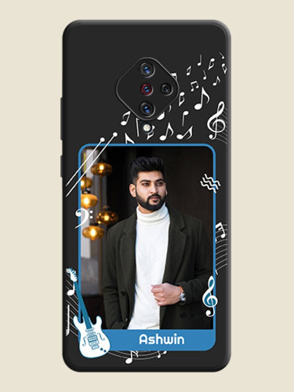 Custom Musical Theme Design with Text - Photo on Space Black Soft Matte Mobile Case - Vivo S1 Pro