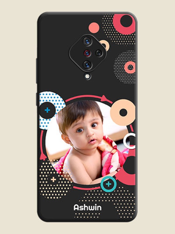 Custom Multicoloured Round Image on Personalised Space Black Soft Matte Cases - Vivo S1 Pro