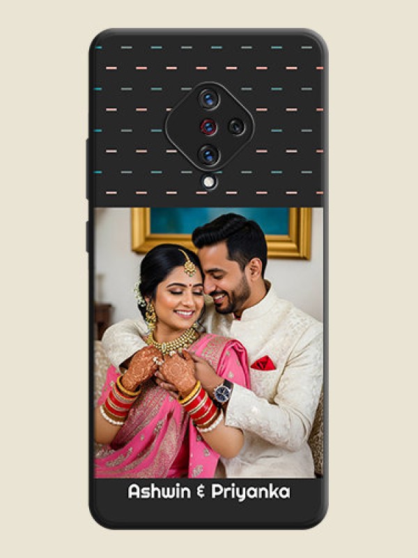 Custom Line Pattern Design with Text on Space Black Custom Soft Matte Phone Back Cover - Vivo S1 Pro