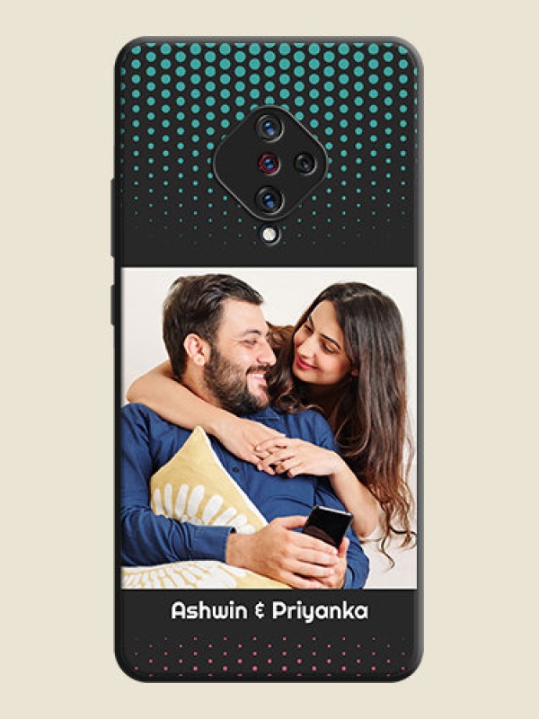 Custom Faded Dots with Grunge Photo Frame and Text on Space Black Custom Soft Matte Phone Cases - Vivo S1 Pro