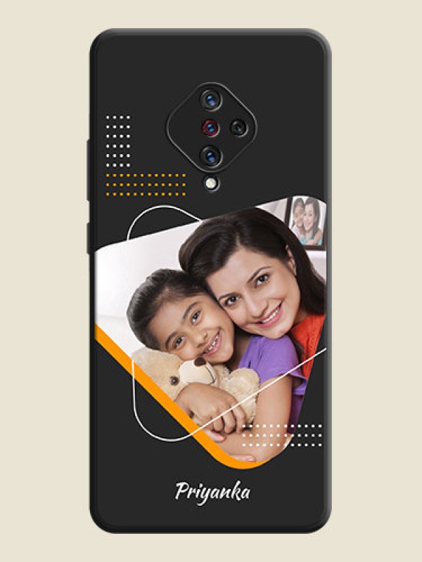 Custom Yellow Triangle - Photo on Space Black Soft Matte Phone Cover - Vivo S1 Pro