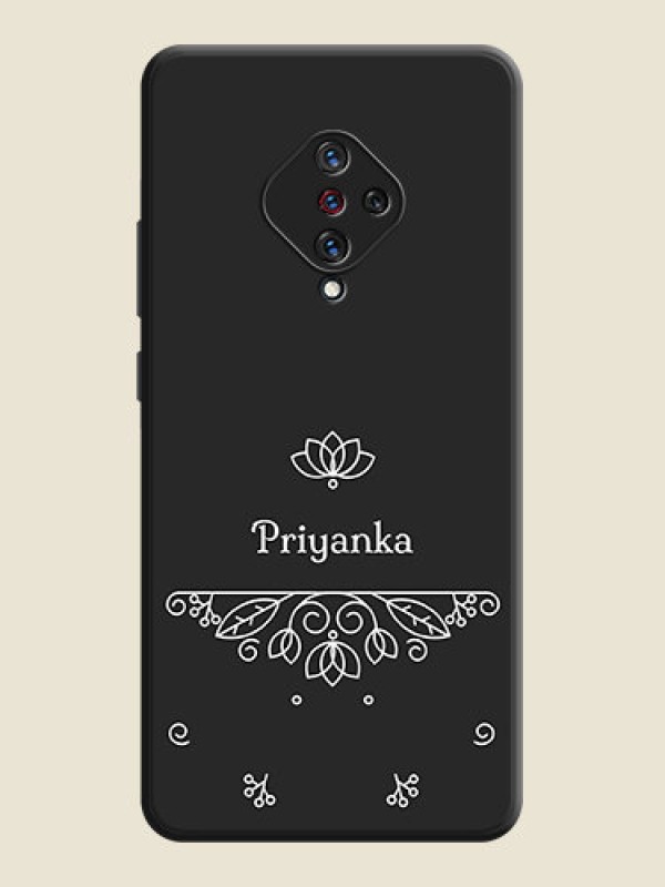 Custom Lotus Garden Custom Text On Space Black Personalized Soft Matte Phone Covers -Vivo S1 Pro