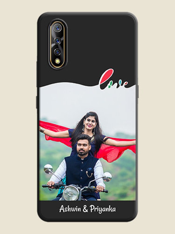 Custom Fall in Love Pattern with Picture - Photo on Space Black Soft Matte Mobile Case - Vivo S1