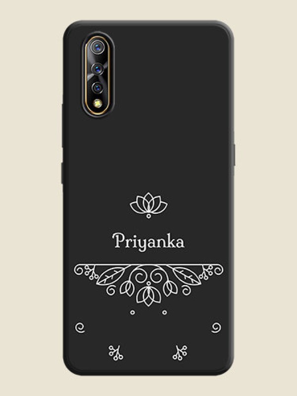 Custom Lotus Garden Custom Text On Space Black Personalized Soft Matte Phone Covers -Vivo S1