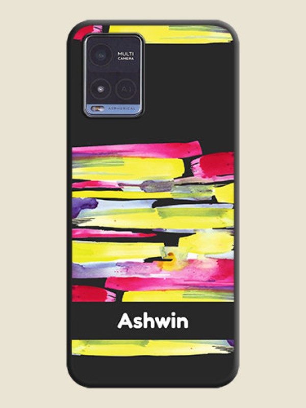 Custom Brush Coloured on Space Black Personalized Soft Matte Phone Covers - Vivo T1x