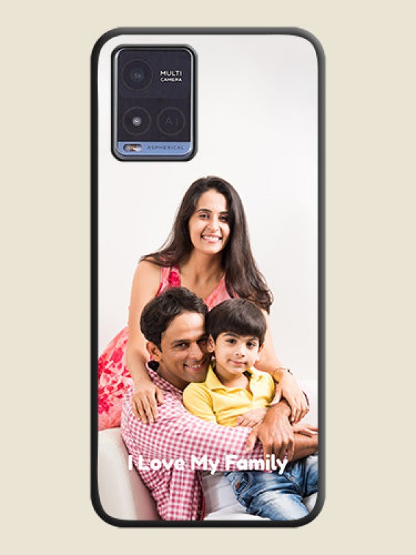 Custom Full Single Pic Upload With Text On Space Black Personalized Soft Matte Phone Covers -Vivo T1X