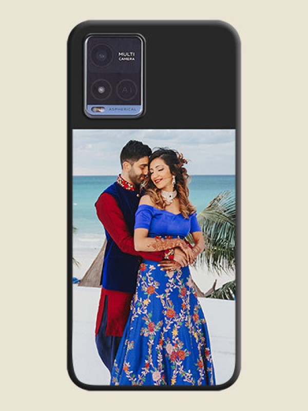 Custom Image Upload With Space Black Color On Custom Soft Matte Mobile Back Cover - Vivo T1X