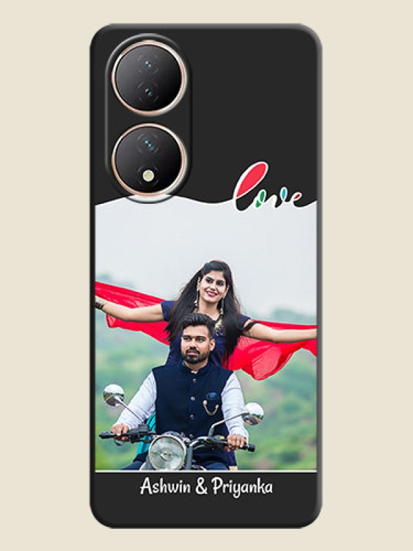 Custom Fall in Love Pattern with Picture on Photo on Space Black Soft Matte Mobile Case - Vivo T2 5G