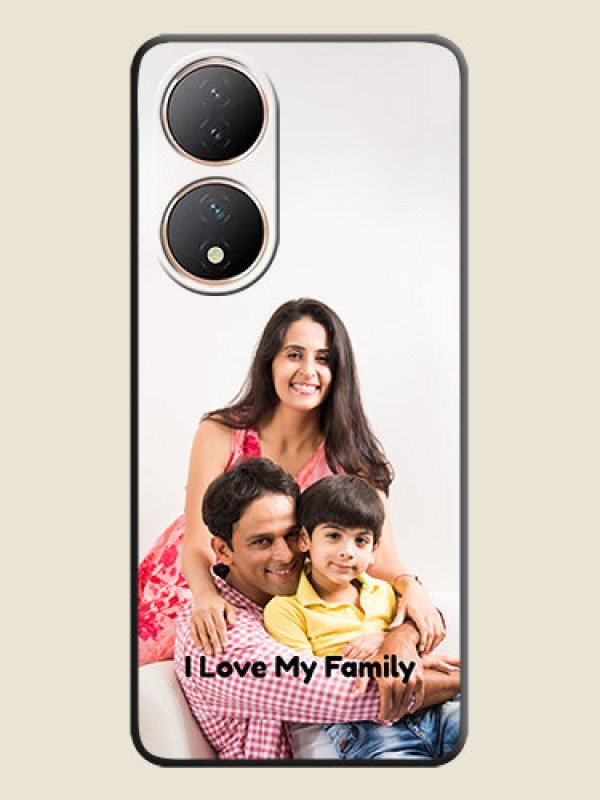 Custom Full Single Pic Upload With Text On Space Black Personalized Soft Matte Phone Covers -Vivo T2 5G