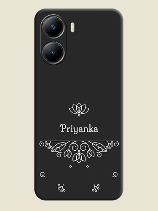 Custom Lotus Garden Custom Text On Space Black Personalized Soft Matte Phone Covers -Vivo T2X 5G