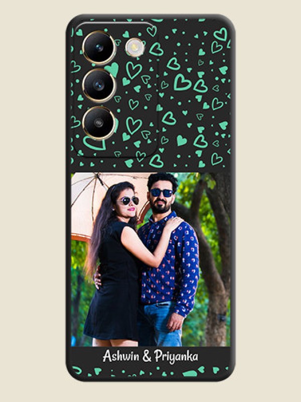 Custom Sea Green Indefinite Love Pattern - Photo on Space Black Soft Matte Mobile Cover - Vivo T3 5G