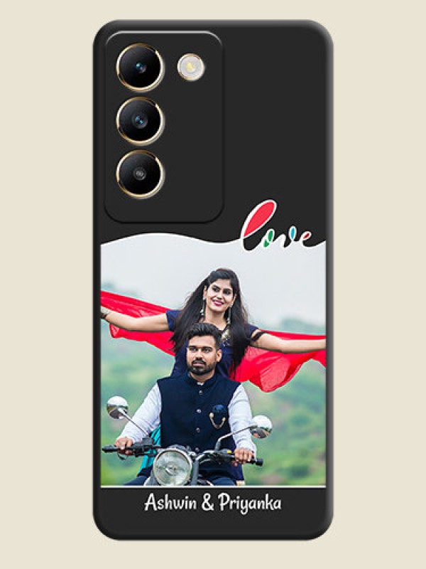 Custom Fall in Love Pattern with Picture - Photo on Space Black Soft Matte Mobile Case - Vivo T3 5G