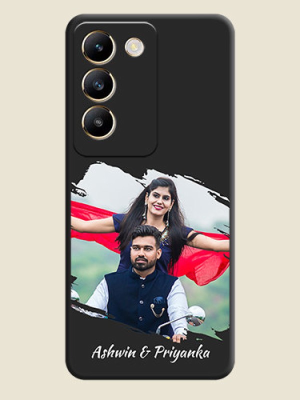 Custom Grunge Brush Strokes - Photo on Space Black Soft Matte Back Cover - Vivo T3 5G