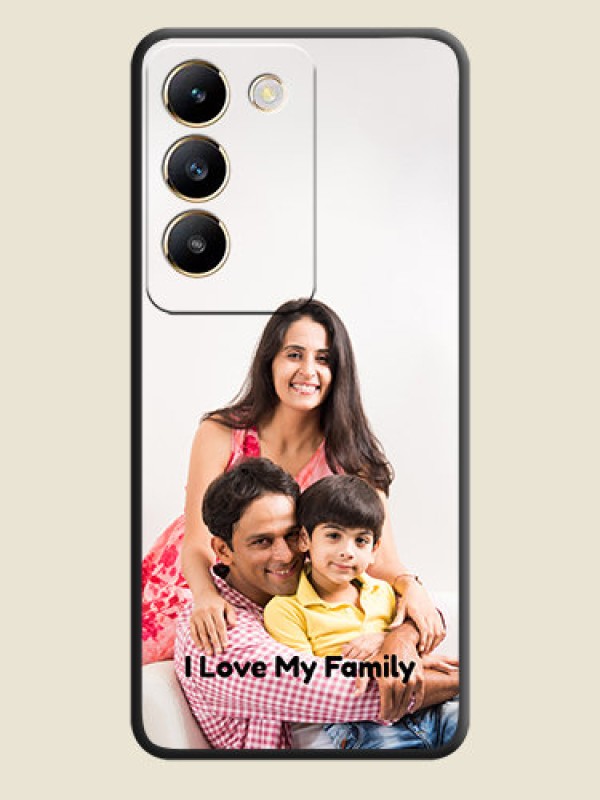Custom Full Single Pic Upload With Text On Space Black Personalized Soft Matte Phone Covers - Vivo T3 5G