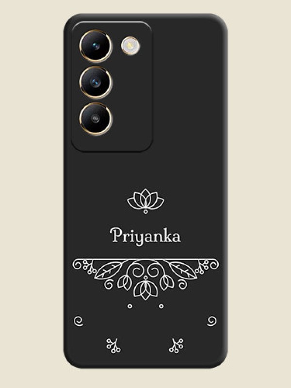 Custom Lotus Garden Custom Text On Space Black Personalized Soft Matte Phone Covers - Vivo T3 5G