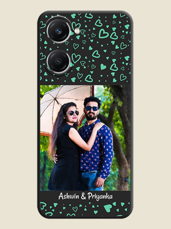 Custom Sea Green Indefinite Love Pattern on Photo On Space Black Custom Soft Matte Mobile Back Cover - Vivo T3 Lite 5G