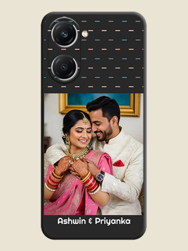 Custom Line Pattern Design with Text On Space Black Custom Soft Matte Mobile Back Cover - Vivo T3 Lite 5G