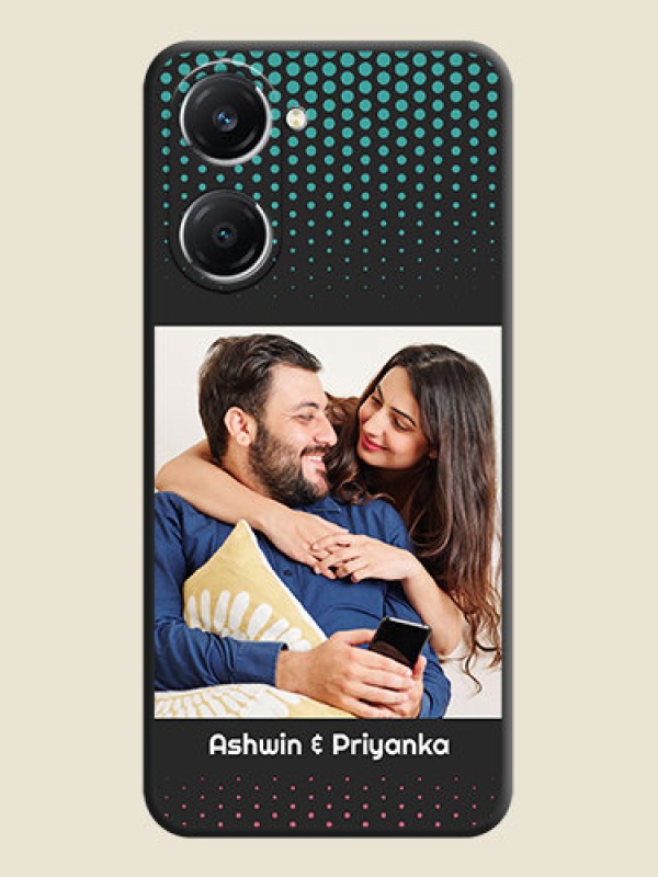 Custom Faded Dots with Grunge Photo Frame and Text On Space Black Custom Soft Matte Mobile Back Cover - Vivo T3 Lite 5G