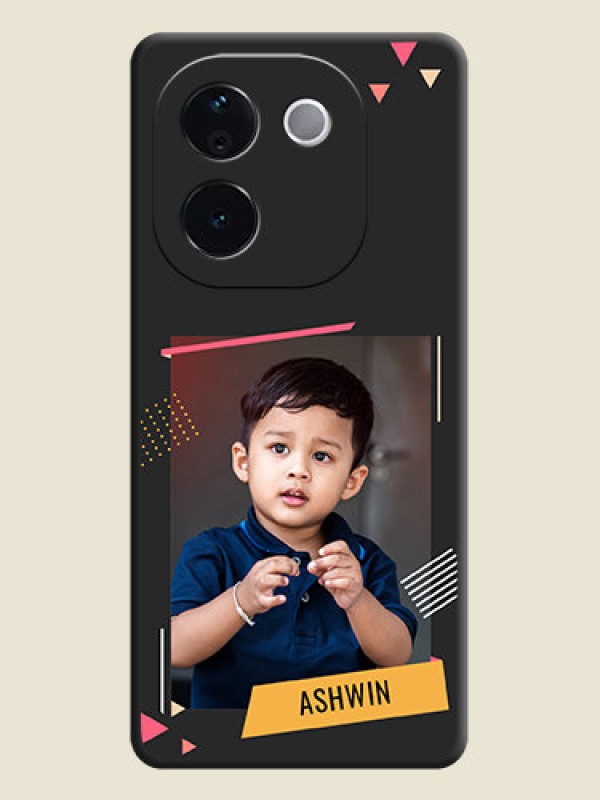 Custom Photo Frame with Triangle Small Dots on Photo On Space Black Custom Soft Matte Mobile Back Cover - Vivo T3 Pro 5G