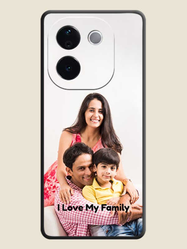 Custom Full Single Pic Upload With Text On Space Black Custom Soft Matte Mobile Back Cover - Vivo T3 Pro 5G